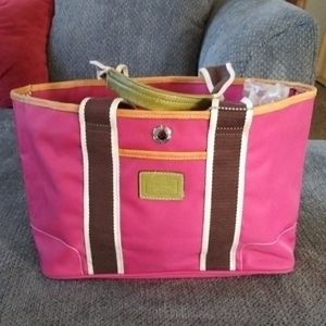 Coach A04k-6261 Pink And Green Tote